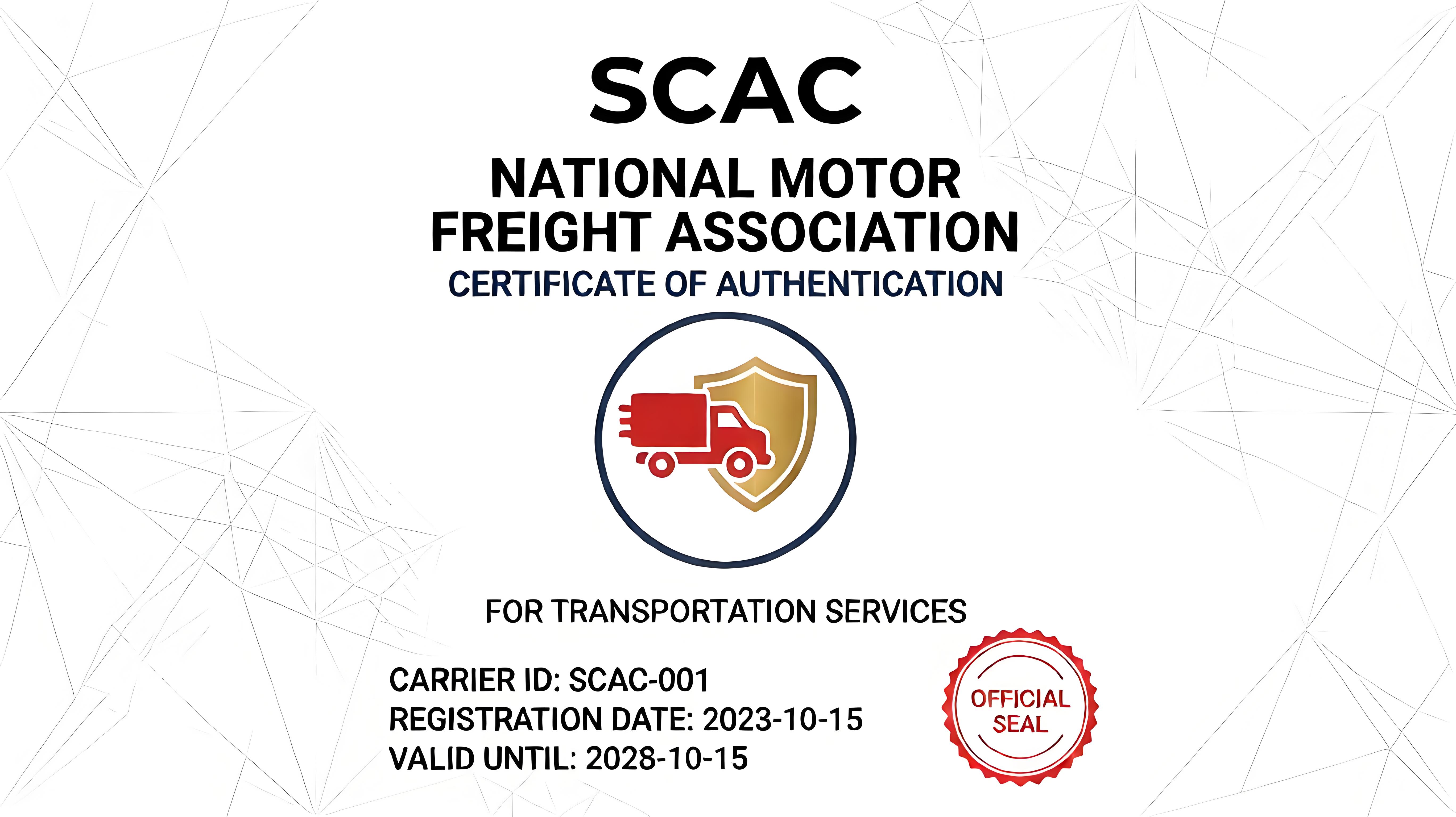SCAC NMFTA美国承运人认证